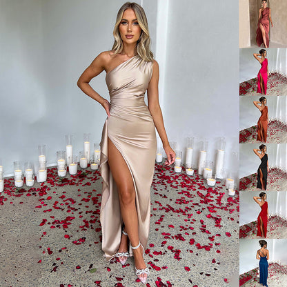 Veloura Luxe One-Shoulder Dress