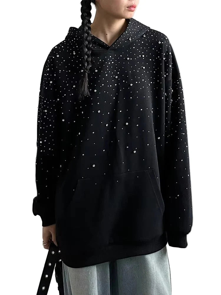 Midnight Spark Rhinestone Hoodie