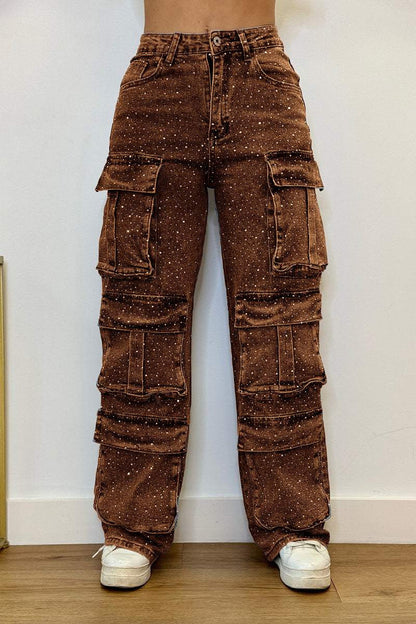 Diamond Cargo Sparkle Jeans