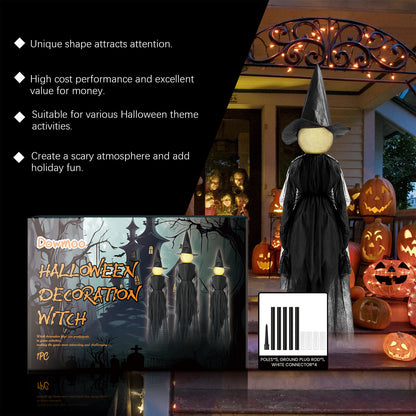 3 Witch Halloween Decoration with Sound, Lights & Voice Control