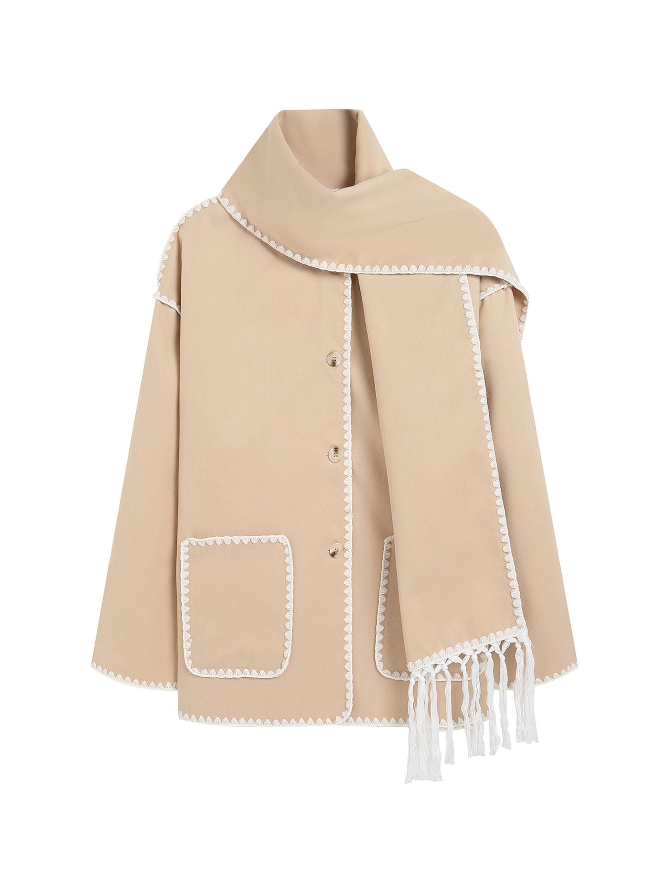 CozyCharm™ Woolen Scarf Coat