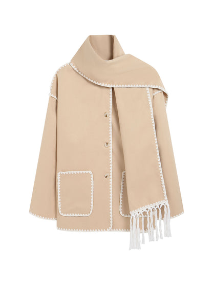 CozyCharm™ Woolen Scarf Coat