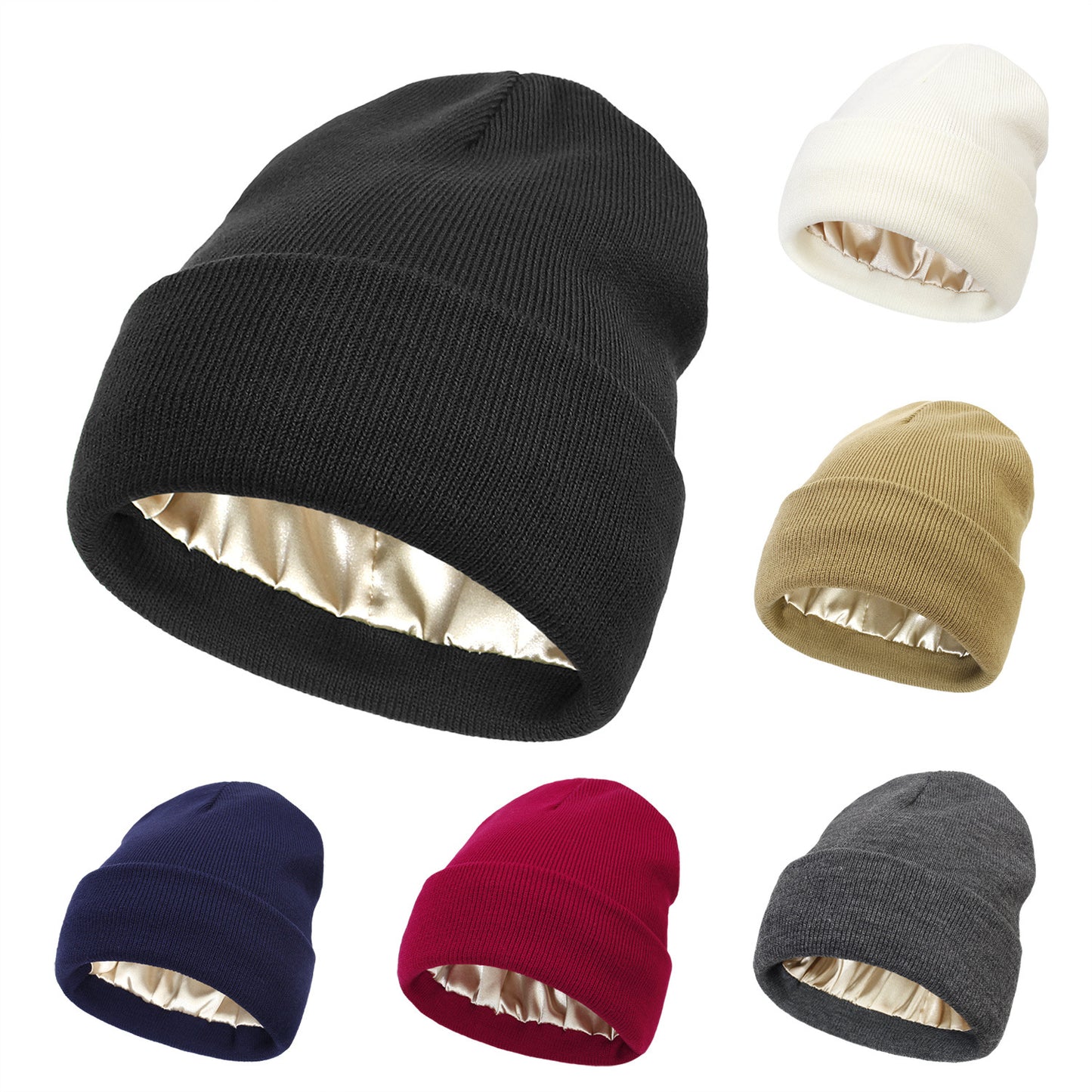 SilkyWarm™ Bonnet en laine doublé satin anti-frisottis