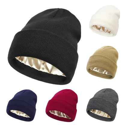 SilkyWarm™ Bonnet en laine doublé satin anti-frisottis