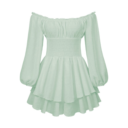 Blush Charm Off-Shoulder Dress