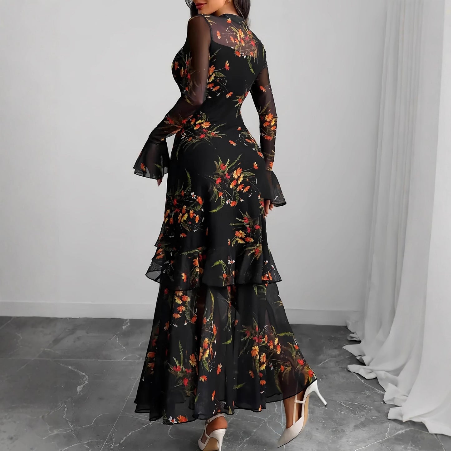 Midnight Bloom Maxi Dress