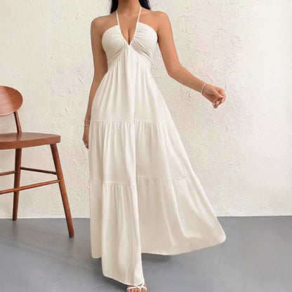 Ethereal Muse™ Backless Halter Maxi Dress